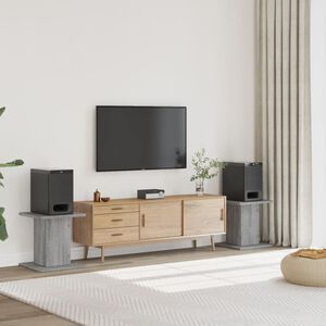 vidaXL Speakerstandaards 2 st 30x30x40 cm bewerkt hout grijs sonoma