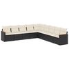 vidaXL 9-delige Loungeset met kussens poly rattan zwart