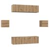 vidaXL Tv-meubelset Wandgemonteerd 6 pcs Artisan Eiken Bewerkt hout