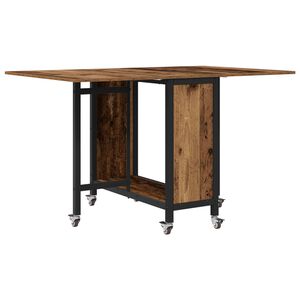 vidaXL Opvouwbare eettafel met wielen 130 x 80 x 76,5 cm staal PB