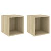 vidaXL Wandkasten 2 st 37x37x37 cm bewerkt hout sonoma eikenkleurig