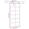 vidaXL Schuifdeur met beslagset 102x205 cm ESG glas zwart