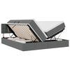 vidaXL LED Opslagbed met Matras Donkergrijs 200 x 200 cm Stof