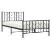 vidaXL Bedframe met hoofd- en voeteneinde metaal zwart 107x203 cm