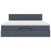 vidaXL Ottoman bed met matras 160x200cm fluweel donkergrijs