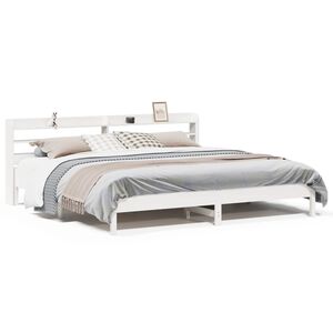 vidaXL Bedframe zonder matras massief grenenhout wit 200x200 cm