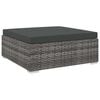 vidaXL Voetensteun 1 st met kussen poly rattan grijs