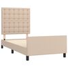 vidaXL Bedframe met hoofdbord kunstleer cappucinnokleurig 90x190 cm