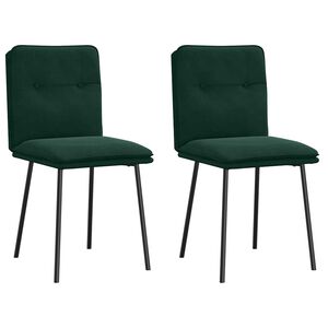 vidaXL Eetkamerstoelen 2 st fluweel donkergroen