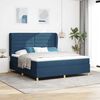vidaXL Boxspringbed met Matras Donkergrijs 90x190 cm Blauw Stof