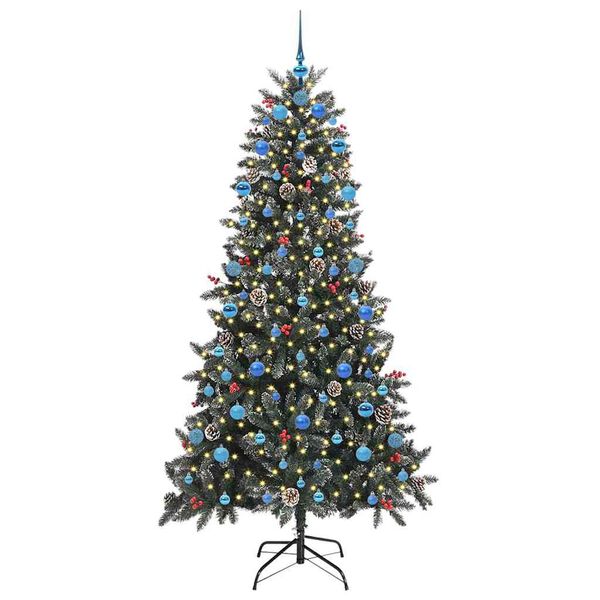 vidaXL Kunstkerstboom met 300 LED Groen 210 cm PVC en Plastic en Staal