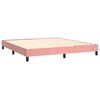 vidaXL Boxspring met matras en LED fluweel roze 160x200 cm