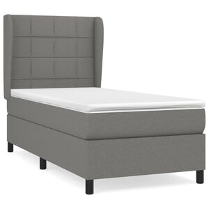 vidaXL Boxspring met matras stof donkergrijs 80x200 cm