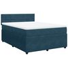 vidaXL Boxspring met matras fluweel blauw 140x190 cm