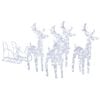 vidaXL Kerstdecoratie rendieren en slee 280x28x55 cm acryl