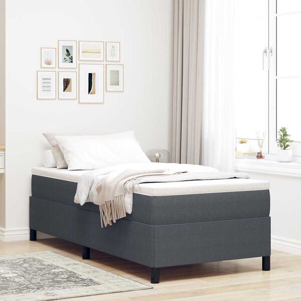 vidaXL Boxspringbed Donkergrijs 90 x 200 cm Fluweel