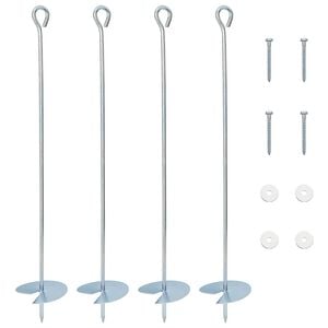 vidaXL Aardeankers 4 pcs Zilverkleurig &Oslash;10 x 60 cm