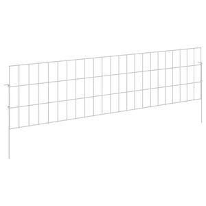 vidaXL Tuin omheining met palen 24 st 115 x 30 cm Gegalvaniseerd staal