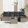 vidaXL Tuin Sofa Set 6 pcs Grijs poly rattan