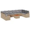 vidaXL Tuinbankenset 11 st Beige en Licht Grijs poly rattan
