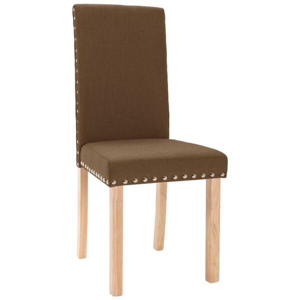vidaXL Eetkamerstoelen 6 st stof bruin