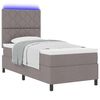 vidaXL Boxspring bed met matras met LED Taupe 90 x 190 cm Stof