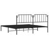 vidaXL Bedframe met hoofdbord metaal zwart 200x200 cm