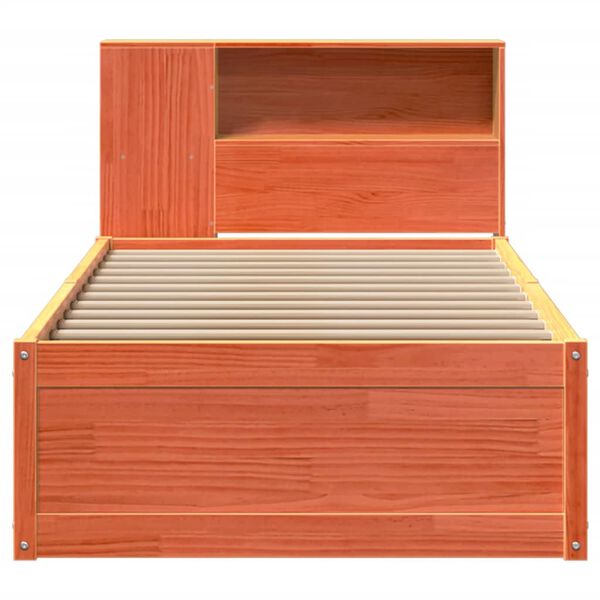 vidaXL Bedframe zonder matras massief grenenhout wasbruin 75x190 cm