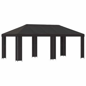 vidaXL Tuinprieel 6 x 3 m Antracietkleurig Polyester en staal 190 gsm