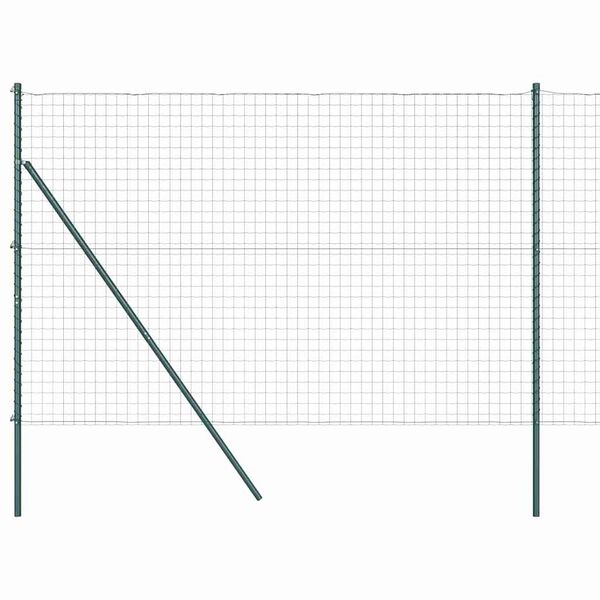 vidaXL Hek met Paal Groen 1,5 x 10 m Staal en PVC