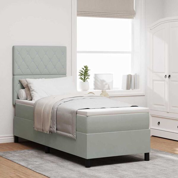 vidaXL Boxspringbed met matras Lichtgrijs 80 x 200 cm Stof