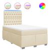 vidaXL Boxspring met matras stof cr&egrave;mekleurig 120x200 cm