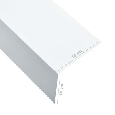 vidaXL Hoekplaten 5 st L-vormig 90° 170 cm 100x100 mm aluminium wit