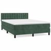 vidaXL Boxspring met matras fluweel donkergroen 140x200 cm