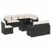 vidaXL 9-delige Loungeset met kussens poly rattan zwart