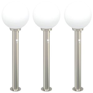 vidaXL Bolderverlichting met sensor 3 stuks 80 cm RVS IP44