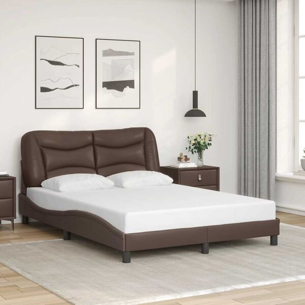 vidaXL Bedframe zonder matras "Hvar" kunstleer bruin 140x200 cm