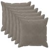 vidaXL Kussensloop 6 pcs HOUTEN Lichtgrijs 60 x 60 cm Fluweel