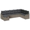 vidaXL Tuin Sofa Set met kussen met opslag 8 pcs Grijs poly rattan