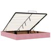 vidaXL Ottoman bed met matrassen en LED's 180x200cm fluweel roze