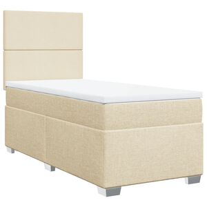 vidaXL Boxspring met matras stof cr&egrave;mekleurig 80x200 cm