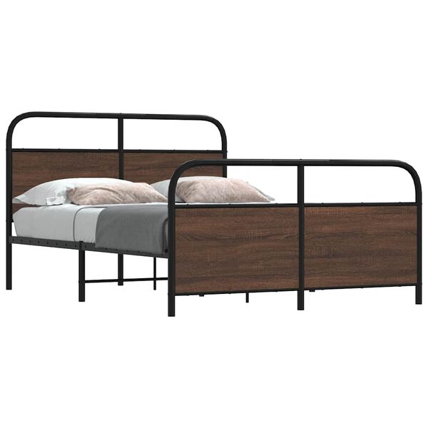 vidaXL Bedframe zonder matras bewerkt hout bruin eikenkleur 120x190 cm