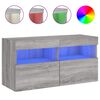 vidaXL Tv-wandmeubel met LED-verlichting 80x30x40 cm grijs sonoma