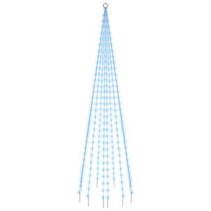 vidaXL Vlaggenmast kerstboom 310 LED's blauw 300 cm