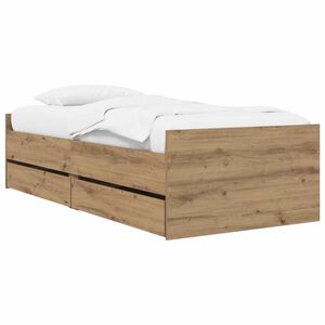 vidaXL Bedframe Artisanaal eiken Bewerkt hout