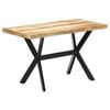 vidaXL Eettafel 120x60x75 cm massief ruw mangohout