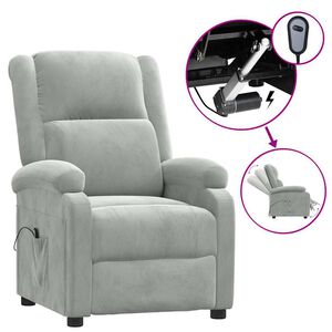 vidaXL Fauteuil elektrisch verstelbaar stof lichtgrijs