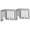 vidaXL Opvouwbaar hondenhek met standaards 4 pcs Grijs sonoma 241 cm