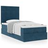 vidaXL Ottoman bed met matrassen 100x200cm fluweel donkerblauw