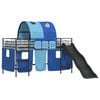 vidaXL Bunkbed voor kinderen met gordijnen Zwart en Blauw 100 x 200 cm